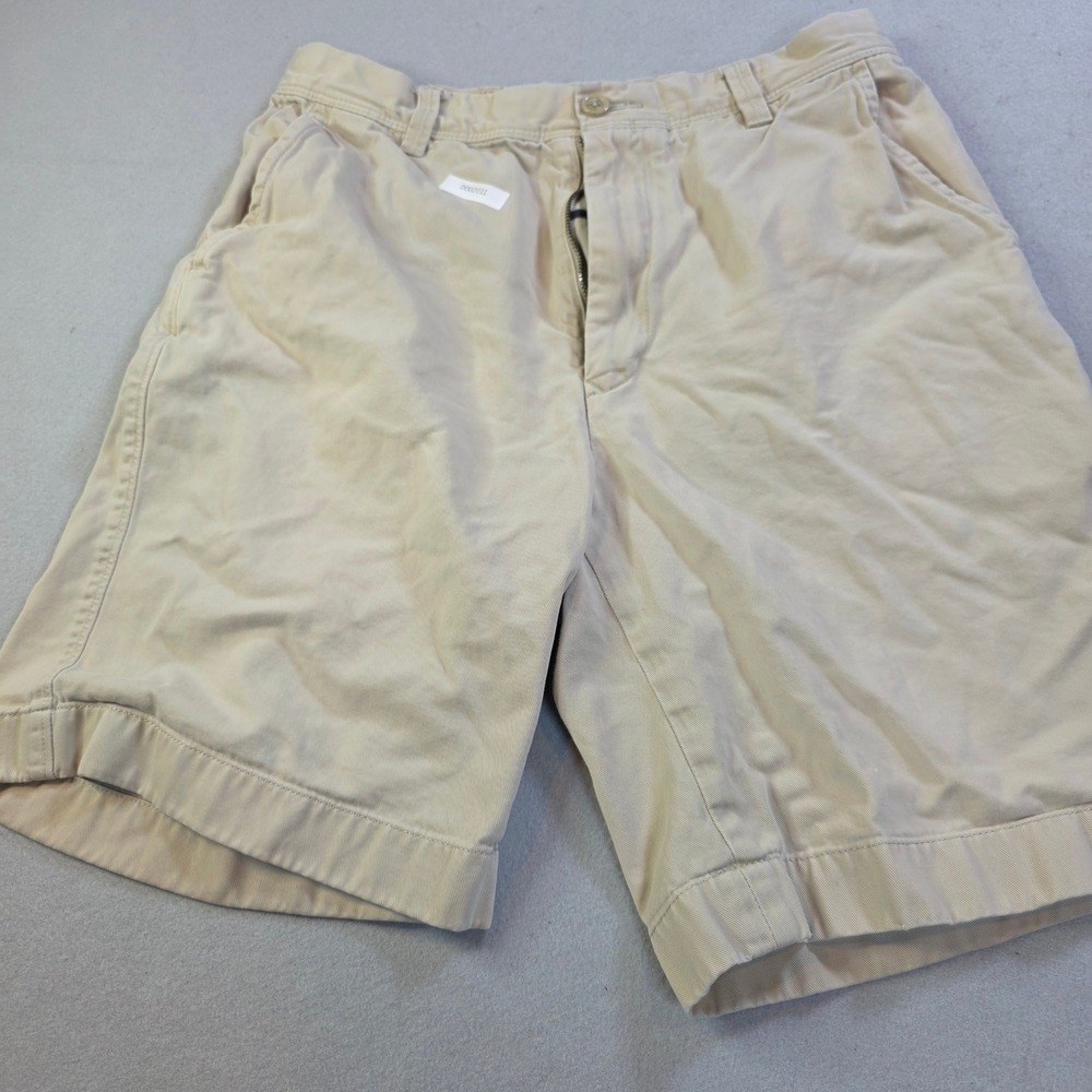 Nautica Clipper Relax Fit Khaki Shorts Mens 32W Tan Cotton Twill Vintage Wear